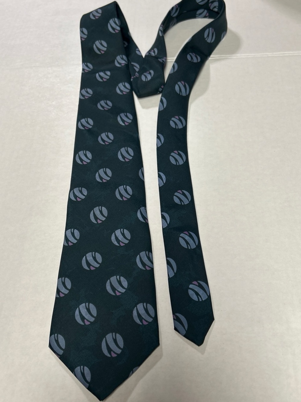 Givenchy Black Silk Tie with Subtle Gray Motif
